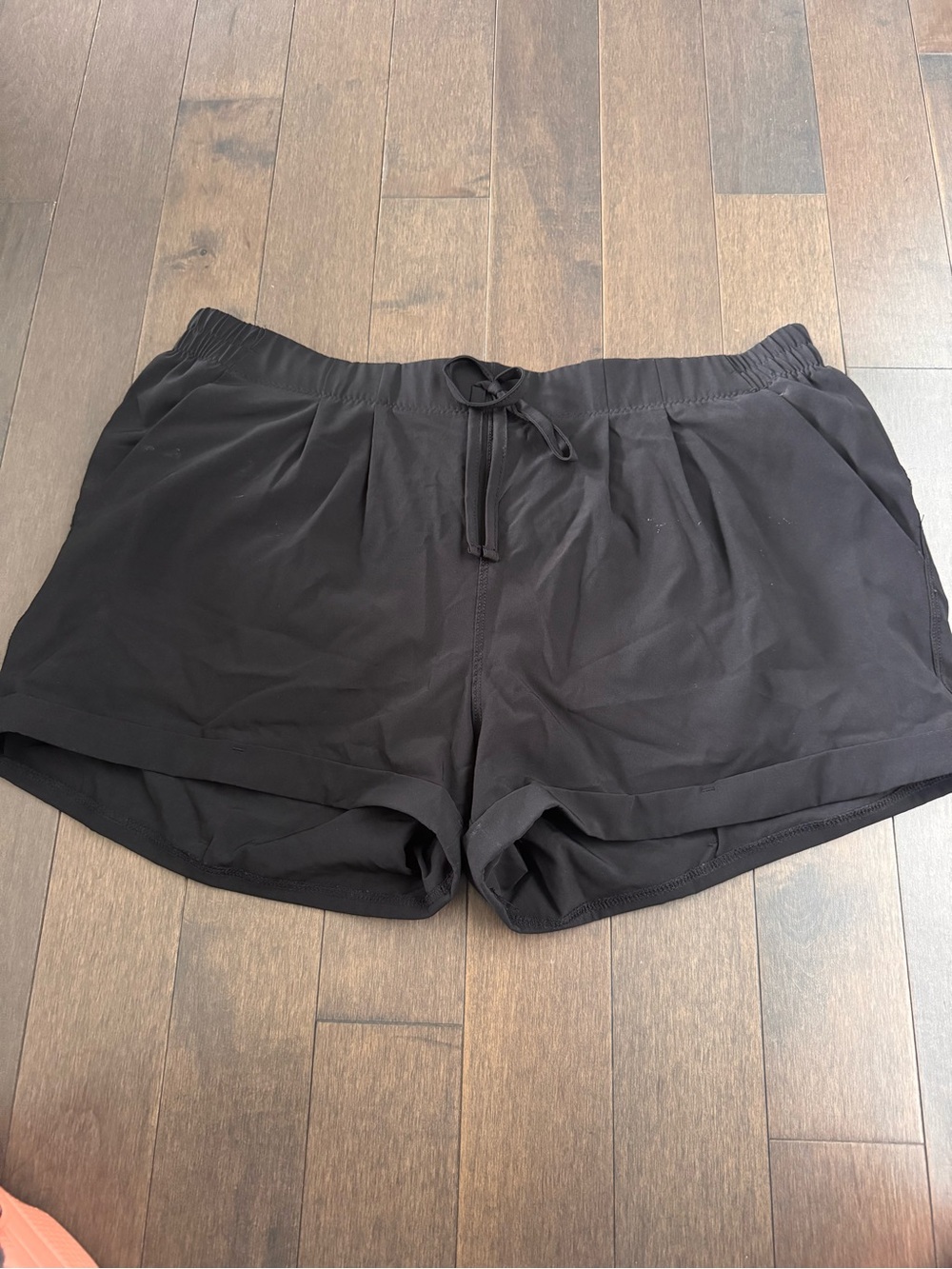 ZYIA Black Athletic Pull-On Shorts with Drawstring